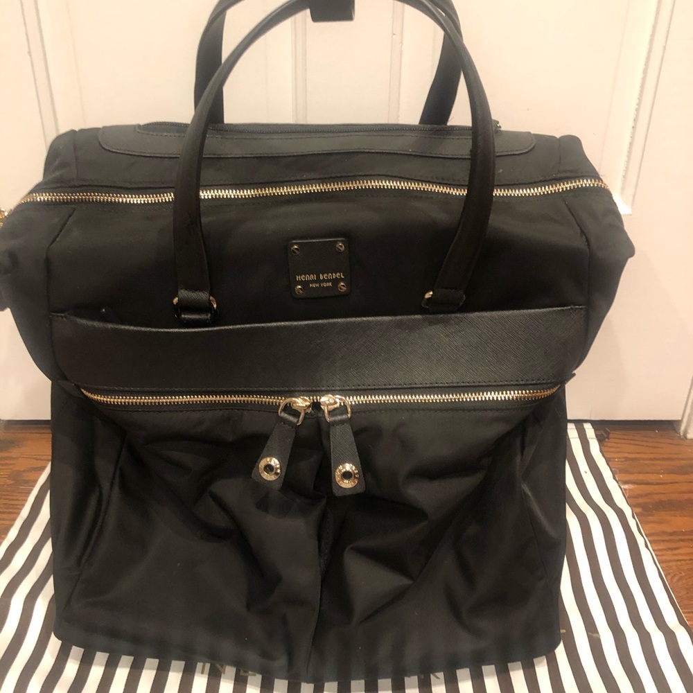 Henri Bender black wheelie carry-on suitcase bag